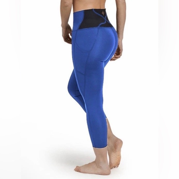 Blue Women's High-Waisted Leggings - Picture 3 of 7